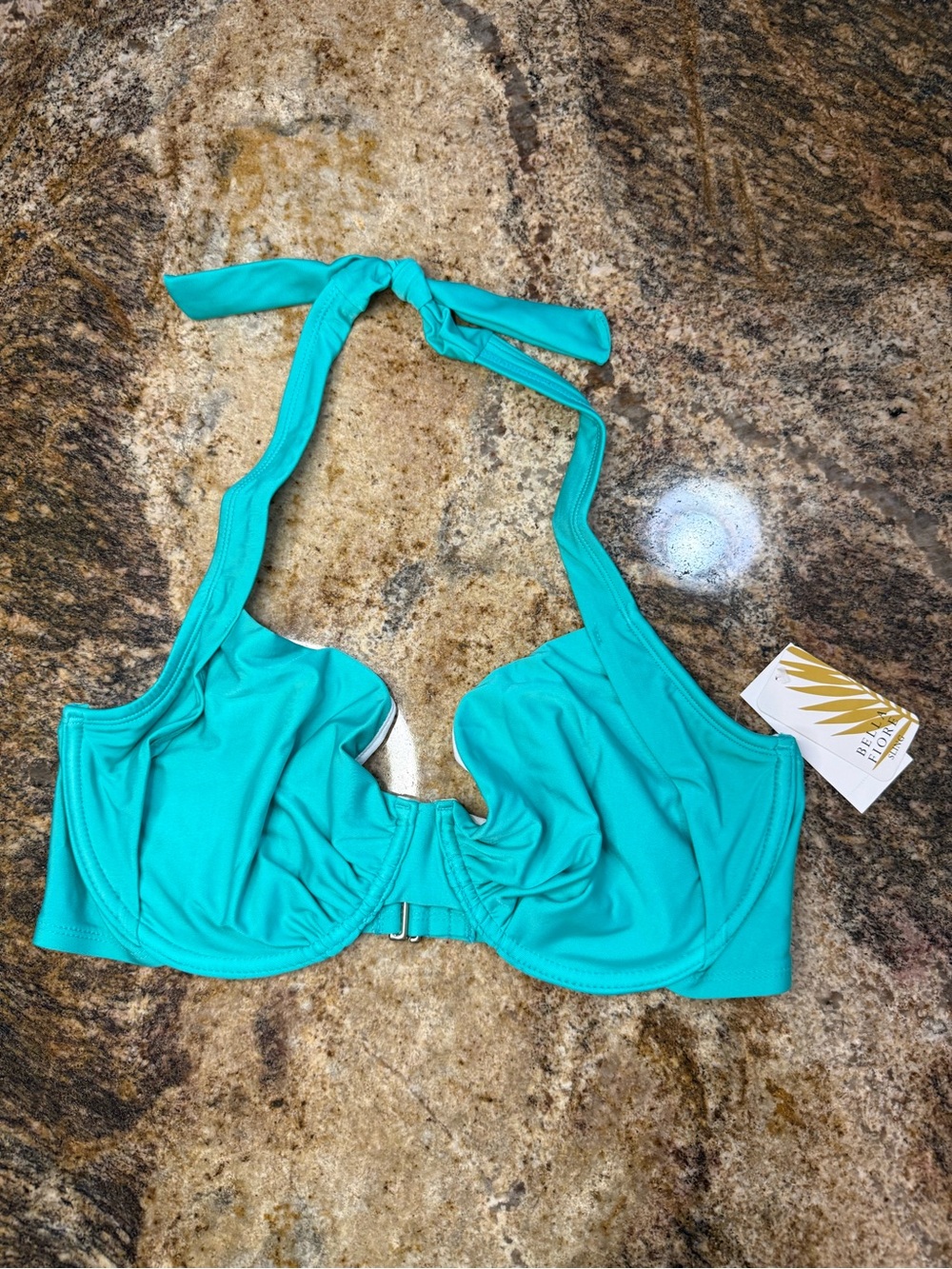 Underwire Halter Bikini Top in Teal